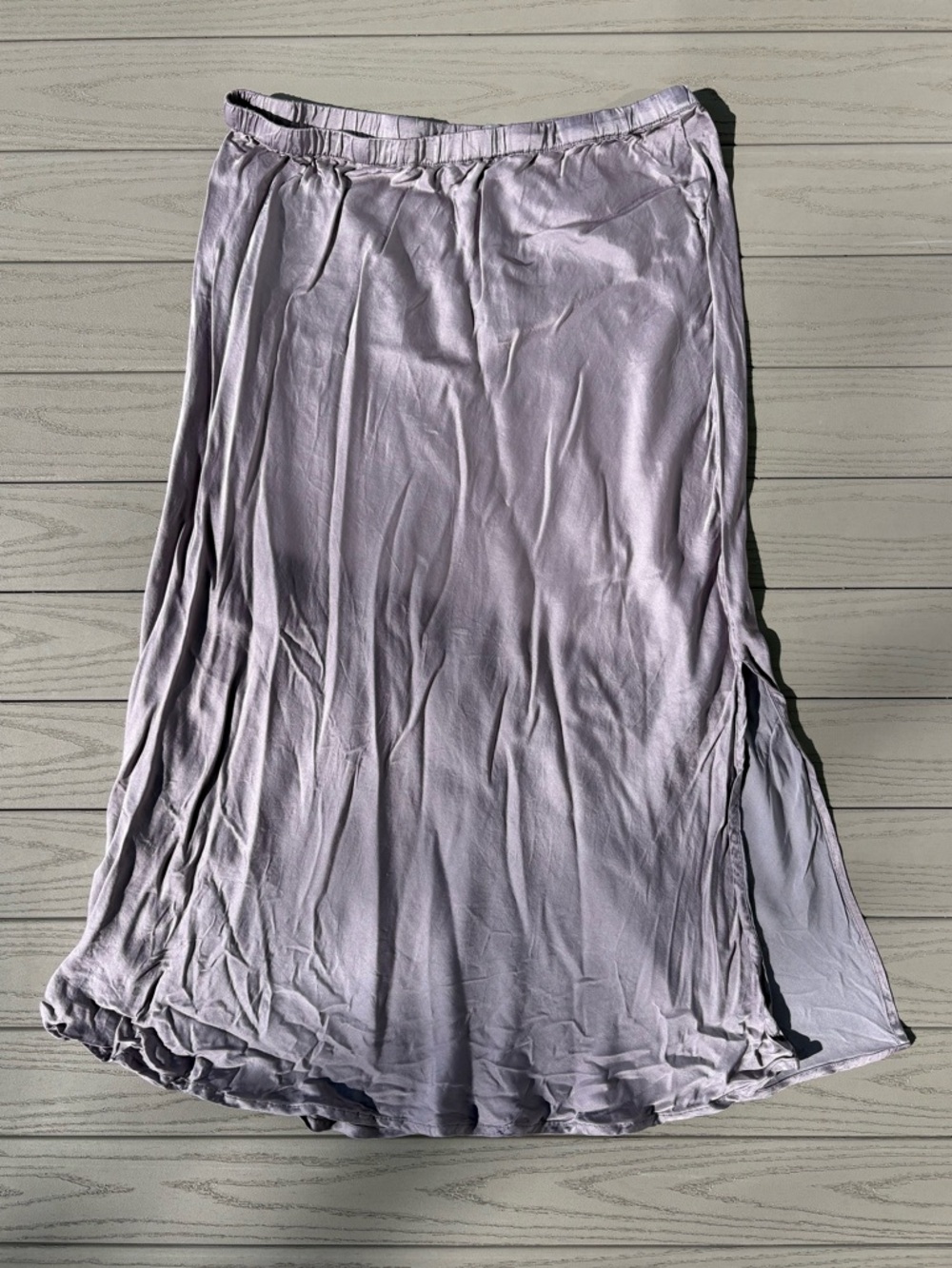 Young Fabulous & Broke Purple Satin Midi Skirt